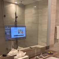 2025 directo de fábrica pantalla táctil de 55 pulgadas espejo de pared rectangular interactivo Tv luz Led impermeable espejo mágico inteligente Tv
