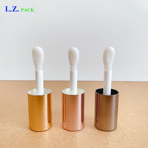 Lz Gói Hot Bán 8Ml Súng Vàng Top Lipgloss Ống Biểu Tượng Tùy Chỉnh Rõ Ràng Cây Đũa Phép Lớn Sang Trọng Lip Gloss Ống Với Lớn <span class=keywords><strong>DOE</strong></span> Chân - Product Image 5