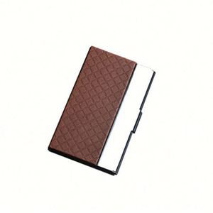 Estuche para Tarjetas de Visita de Metal Plateado de Acero Inoxidable de Lujo con Logotipo Personalizado de Alta Calidad en Cuero PU - Product Image 5