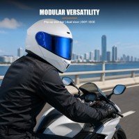 Casque de moto modulaire certifié DOT avec double visière et visière solaire intérieure, logo personnalisé, vente en gros d'usine OEM