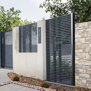 Puerta principal moderna <span class=keywords><strong>de</strong></span> casa <span class=keywords><strong>de</strong></span> 6 <span class=keywords><strong>pies</strong></span> <span class=keywords><strong>de</strong></span> altura, últimos diseños, nuevo estilo, <span class=keywords><strong>pilares</strong></span> <span class=keywords><strong>de</strong></span> aluminio, servicio <span class=keywords><strong>de</strong></span> modelado 3D, cercado <span class=keywords><strong>de</strong></span> <span class=keywords><strong>madera</strong></span> tratado a presión - Product Image 4