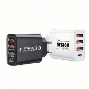 Adaptateur de chargeur USB-C multi-ports personnalisé 25W, matériau PVC durable, charge rapide PD et QC pour iPhone 12-16 Samsung S24-S22, prise EU - Product Image 1