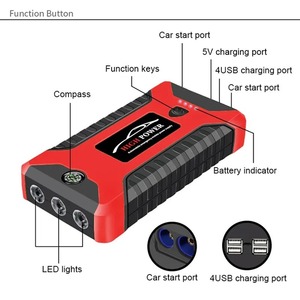 Arrancador de Coches de Emergencia 12V de Gran Capacidad 600A Rojo con Encendido Diésel y Cargador de <span class=keywords><strong>Batería</strong></span> - Product Image 2