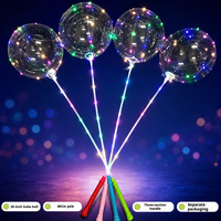 Ballon Bobo Lumineux en Plastique avec Poignée, Clignotant, Idéal pour la Promotion, les Cadeaux, les Ventes de Rue, les Marchés Nocturnes et les Activités Extérieures pour Enfants