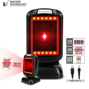 เครื่องอ่านบาร์โค้ด Xincode 2D แบบตั้งโต๊ะ รุ่น GT-9208 เชื่อมต่อผ่าน USB แบบมีสาย อ่านได้รอบทิศทาง รองรับการสแกนบาร์โค้ดและคิวอาร์โค้ด สำหรับร้านค้า - Product Image 1