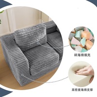 Canapé sectionnel à compression personnalisable pour adultes, une place, en tissu, détachable, grande/petite taille, avec rembourrage en éponge