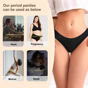 <span class=keywords><strong>Culotte</strong></span> menstruelle sans couture pour femmes, <span class=keywords><strong>culotte</strong></span> menstruelle <span class=keywords><strong>lavable</strong></span>, sous-vêtement menstruel étanche pour <span class=keywords><strong>incontinence</strong></span>, <span class=keywords><strong>culotte</strong></span> menstruelle à 4 couches - Product Image 3