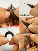 Extensions de cheveux chinoises Feather 6D, qualité salon, cheveux vierges doublement étirés, vente directe d'usine