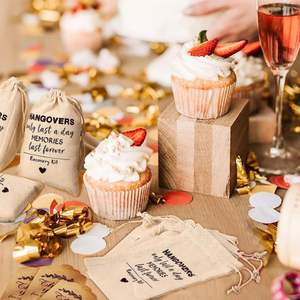 Bolsas de Lona Personalizadas de 10*15cm para Recuerdos de Boda, Bolsas de Regalo para Invitados, Kit de Supervivencia y Recuperación para la Resaca - Product Image 2