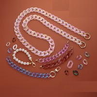 Chaîne à maillons en résine acrylique colorée de 40cm de long pour sac à main, sacs de quincaillerie, chaîne à sangle, vente en gros