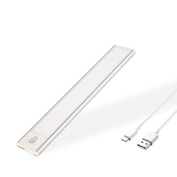 Veilleuse LED sous-meuble de cuisine, 20/30/40/60cm, Rechargeable, capteur de mouvement PIR, lampe de placard, lampe en aluminium