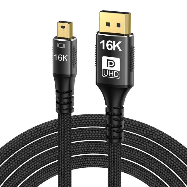 Mini for 2.1 Ultra-HD 4K 8K 16K PVC Braided Metal Conductor Black Cable 1M/100M Audio/Video Male-to-Male Computer