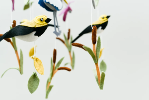 Bebé móvil animales neutros Pájaro vivero móvil Garza caña móvil - Product Image 2