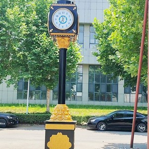 Reloj de Jardín de Estilo Europeo Vintage, Diseño <span class=keywords><strong>Columnar</strong></span> en Negro y Dorado, Números Metálicos Iluminados, Hecho a Medida - Product Image 4