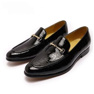New Trend Fashion Designed Men's Business Formal Genuine Leather <b>Shoes</b> Comfortable Flat Loafers <b>Height</b> <b>Increasing</b> Waterproof - Product Image 2