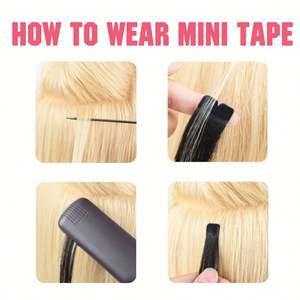 Extensiones de Cabello Humano Europeo con Cinta Adhesiva Mini, Rubias, Doble Trama, Alta Calidad, Cabello Remy 11A 12A, Todos los Colores 6-12, Precio de Fábrica - Product Image 5