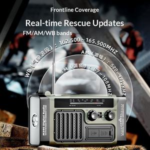 WARSUN M390 Rampenpreventie Handbediende Generator Radio Noodverlichting Zaklamp Verlichting Zonne-energie Overlevingsuitrusting - Product Image 4