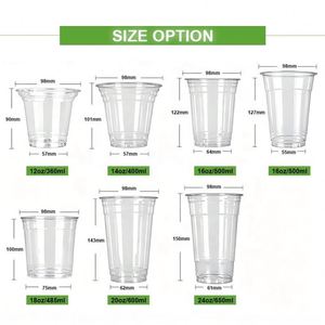 Gobelets jetables en PET de 98 mm avec couvercles, impression de logo personnalisé, pour boissons froides, thé à bulles et café, 16 oz, transparents, vente en gros - Product Image 6