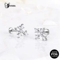 Bijoux de corps raffinés pour enfants, directement de l'usine, pour mariage, en titane ASTM F136, avec croix et zircon cubique marquise, labret plaqué or 18 carats à dos plat