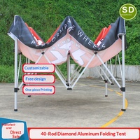 Carpa de Exhibición de Aleación de Aluminio con 40 Tubos, Tipo Diamante, para Exteriores, Puesto de Venta Ambulante, Sombrilla Cuadrada, para Comercio Exterior, Exportación, Publicidad