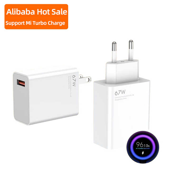 Hot Selling 18W 33W 55W 67W 120W EU Charger Turbo Charging Super Fast Charger USB Cable Fast Travel Mobile Charger for Xiaomi