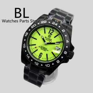 BLIGER nuevo reloj de hombre de 40mm NH35 movimiento automático reloj de pulsera mecánico verde <span class=keywords><strong>duende</strong></span> fluorescente verde blanco esfera luminosa - Product Image 2