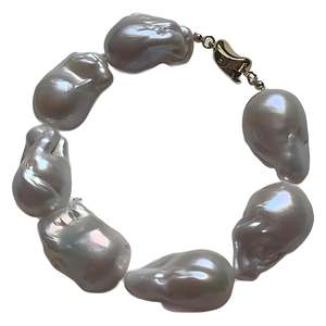 Bracelet en perles baroques naturelles pour femmes, élégants bracelets en perles - Product Image 2