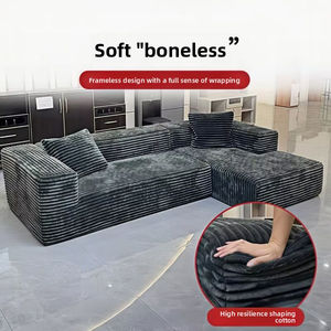 आधुनिक कपड़े मॉड्यूलर सोफे बिस्तर उच्च घनत्व बोनलेस सोफे भविष्य के अनुकूल होटल अपार्टमेंट घर का उपयोग - Product Image 4