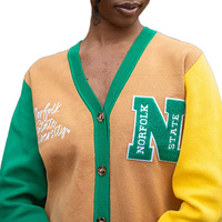 2025 gros personnalisé 100% coton haute qualité Letterman broderie Patch université HBCU tricot Cardigan classique 12GG tricots