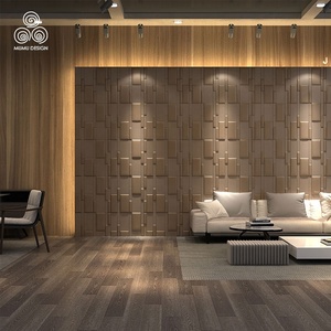 Tấm ốp tường gỗ <span class=keywords><strong>MDF</strong></span> trang trí nhiều màu sắc, bề mặt nổi 3D, có thể sơn, kiểu rãnh, chất liệu trang trí nội thất MUMU - Product Image 6