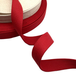 Nouveau design Stock 40mm haute ténacité 100% coton rouge blanc recyclé coton Tube sangle tissé sangle tubulaire - Product Image 2