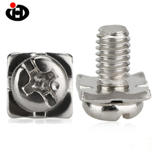 Tornillos de combinación de <span class=keywords><strong>cabeza</strong></span> <span class=keywords><strong>redonda</strong></span> cruzada <span class=keywords><strong>Cabeza</strong></span> plana con tornillos de junta Junta cuadrada Tornillos SEMS - Product Image 2