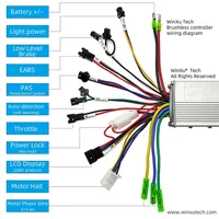 Controlador de Motor sin Escobillas de 24V 36V 48V 60V 250W 350W 500W 1000W 15A 22A 25A con Protocolo UART No.2 para Bicicletas Eléctricas y Scooters Eléctricos