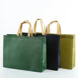 Eco Shopping Tote Bag Logo Personalizzato Impermeabile Laminato Tessuto Non Tessuto Rifiuti Zero Riutilizzabile Manico Lungo (30 centimetri <Lunghezza massima <50 centimetri)