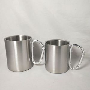 Vente en gros d'usine : Tasses à café portables en acier inoxydable à double paroi pour le camping et les sports de plein air avec mousqueton - Product Image 5