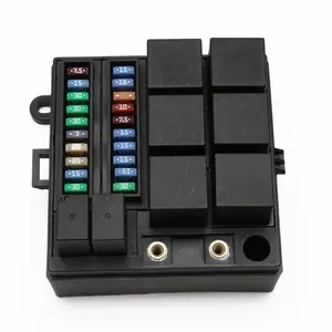 High Quality 12V Auto Fuse Holder with 1 ANS Fuse 20 Pcs Blade Fuses 6 Pin Relays Relay Slot Socket Box for Marine Boat