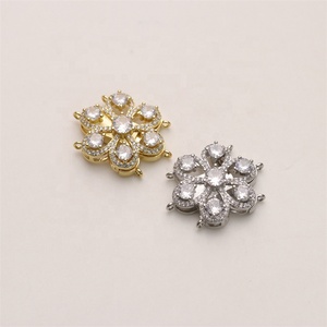 Chất lượng cao chống phai 18k mạ vàng hoa hình dạng trang sức kết nối hộp móc cài cho diy vòng đeo tay làm - Product Image 1