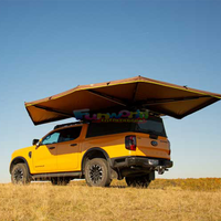 Tente de toit de voiture bon marché coque dure camping extérieur 270 auvent Foxwing auvent côté voiture 270 degrés auvent debout avec Led