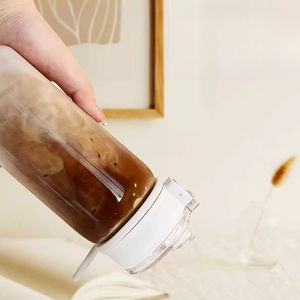 Gelas Anti jatuh transparan transparan, gelas promosi Anti jatuh dengan pemisah teh, cangkir siswa plastik sama, peralatan minum Promosi portabel - Product Image 4