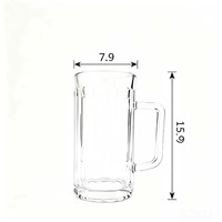 Verres à bière cannelés commerciaux de 560 ml, à fond épais, avec poignée solide, pour événements et banquets d'Oktoberfest