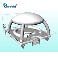 Plateforme de fête flottante gonflable avec tentes Bana, île gonflable flottante