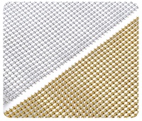 Vente en gros de perles dorées élégantes à 24 rangées mailles en demi-cercle pour décoration d'accessoires de vêtement