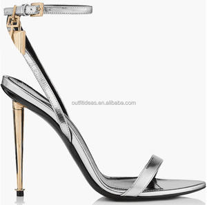 Sandales <span class=keywords><strong>en</strong></span> Cuir de Luxe à Talons Hauts avec Cadenas Métallique, Qualité Supérieure, Design Tendance pour Mariages et Été, Chaussures Sexy pour <span class=keywords><strong>Femme</strong></span> - Product Image 3