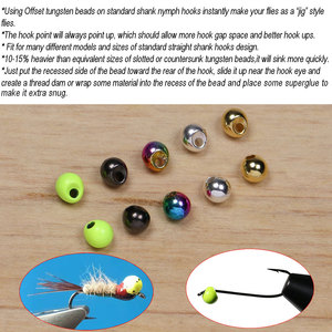 Perles en tungstène décalées de 2,3 à 3,8 mm, forme goutte d'eau, perles de jig, matériel de montage de mouches pour la pêche, pour la fabrication de têtes de jig nymphes - Product Image 4
