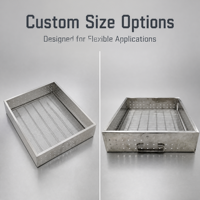 Panier de rangement multifonctionnel en acier inoxydable perforé, nouveau design tendance, avec fond en treillis métallique et poignée avant