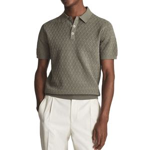 Maglione da <span class=keywords><strong>uomo</strong></span> in cotone a maniche corte maglione Polo in maglia con cavo da <span class=keywords><strong>uomo</strong></span> - Product Image 1