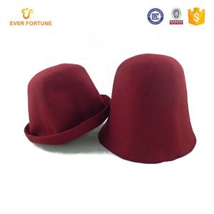 Chapeau en feutre de laine 100% uni, corps de chapeau en feutre de fourrure, <span class=keywords><strong>capeline</strong></span> bloquée, chapeau en laine semi-fini, fabricant de chapeaux en gros, design - Product Image 4