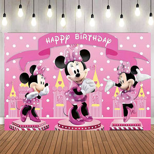 Bannière <span class=keywords><strong>de</strong></span> fond avec grand nœud imprimé <span class=keywords><strong>Minnie</strong></span> et Mickey Mouse pour fête d'enfants, décorations d'anniversaire - Product Image 4