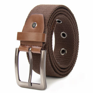 अनुकूलित लोगो कपास बेल्ट 40g मिश्र धातु बकल कपड़े बेल्ट के साथ उच्च-गुणवत्ता वाले बुना हुआ आईलेट बेल्ट - Product Image 2