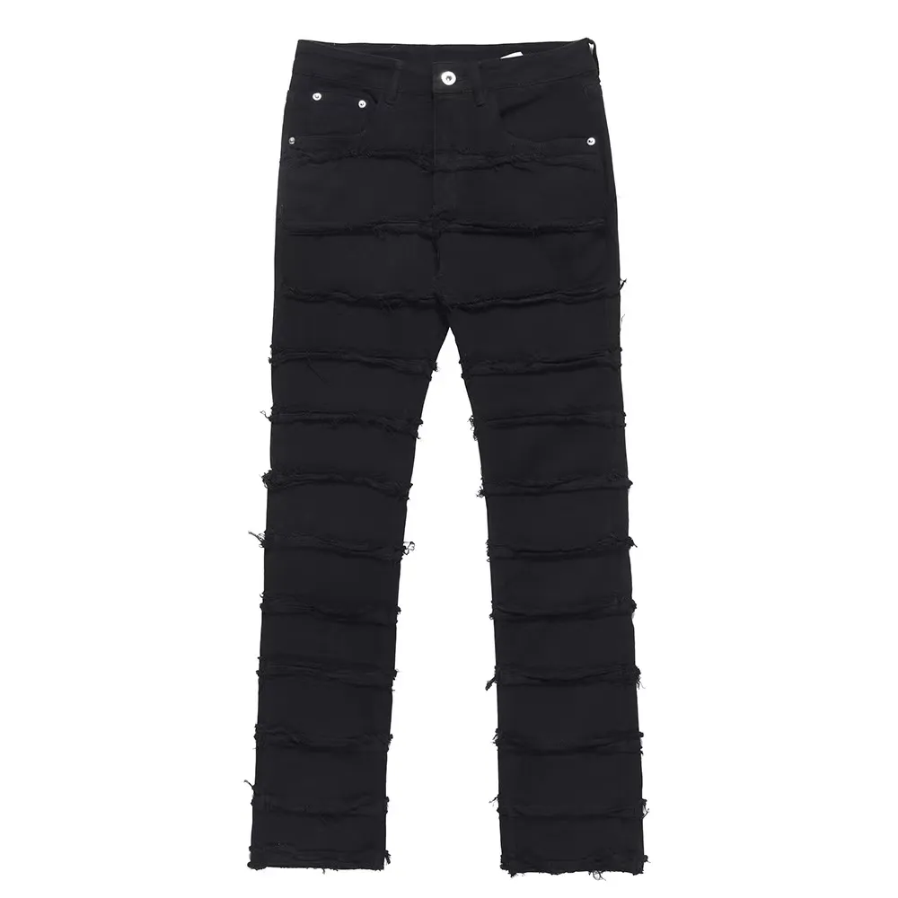 Großhandel High Street Persönlichkeit schwer gebrochen Blume Katze Bart Hosen Hip Hop lockere gerade Beine Jeans für Männer